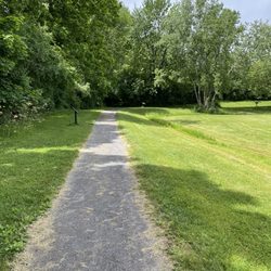 Frank Baker Park - Walking the storybook display path.