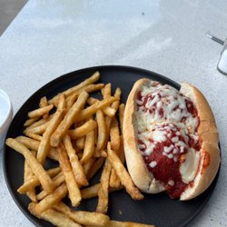 Meatball parm with fries