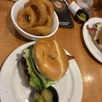 D. Rowe's Restaurant & Bar - Bacon Cheeseburger and Onion Rings - American Near Me - Columbia, Missouri