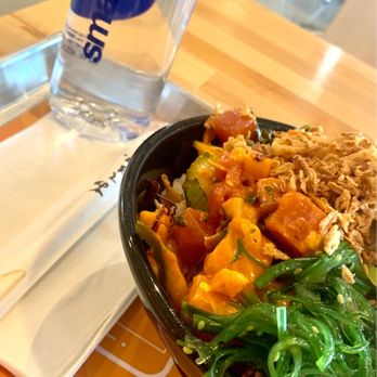 Pokeworks - Build your own with spicy salmon and tuna - Salad Near Me - Omaha, Nebraska Pokeworks - Build your own with spicy salmon and tuna - Salad Near Me - Omaha, Nebraska