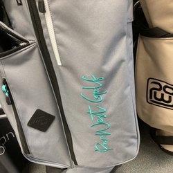 Personalized embroidery on golf bags