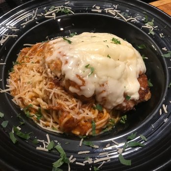 Americano - Chicken parmesan. The chicken is rubbery and the pasta is mushy. Also, shouldn't the cheese be browned? - Italian Near Me - Livermore, California Americano - Chicken parmesan. The chicken is rubbery and the pasta is mushy. Also, shouldn't the cheese be browned? - Italian Near Me - Livermore, California