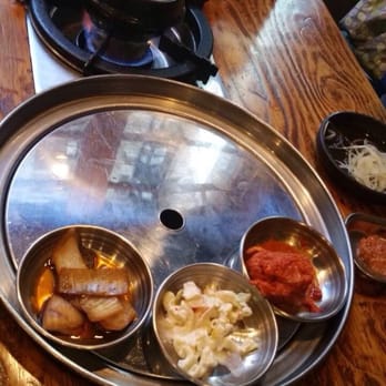 Jongro BBQ - Side dishes, including the steamed egg but it is not in the photo - Korean Near Me - New York, New York