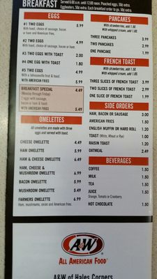 Menu photo 2 A&W Hales Corners, WI Menu photo 2 A&W Hales Corners, WI