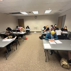 IDA Driving School - Students focus taking the knowledge test