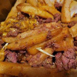 J B Burgers - Uncooked fries and meat