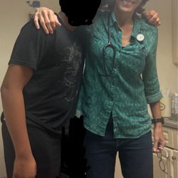 Cathy L Ward, MD - Big Apple Pediatrics - 15 and 8 months later...here they are! She used to hold him in the palm of her hand!