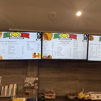 Jerk Kingz - menus on the wall - Caribbean Near Me - Baldwin, New York