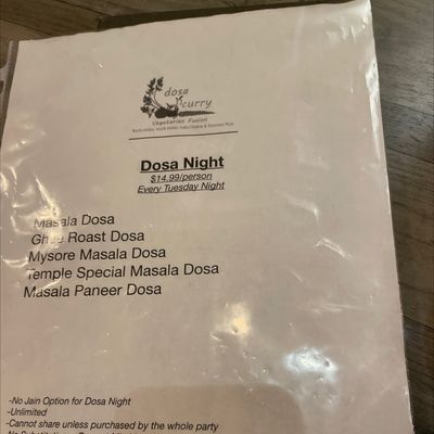 Menu photo 2 Dosa n Curry Somerville, MA