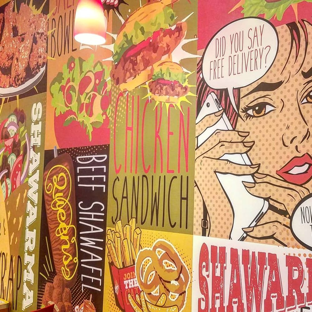 Shawarmania - Cool graphic wall - Halal Near Me - Astoria, New York