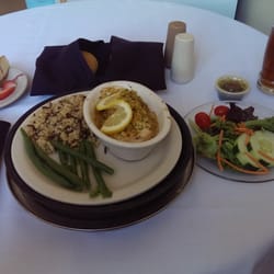 South County Hospital Orthopedics Center - Storks Dinner - Baked Scrod, Couscous, Green Bean, Salad, and Strawberry Cheesecake
