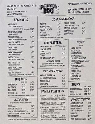 Menu photo 6 Smokey D's BBQ Des Moines, IA Menu photo 6 Smokey D's BBQ Des Moines, IA