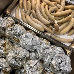 J&J Islander Spot - Palusami (spinach with coconut cream wrapped in foil) & boiled bananas with coconut milk.