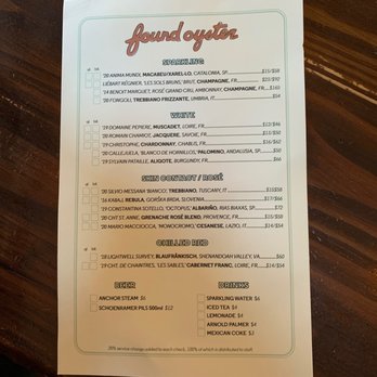 Found Oyster - Menu - Seafood Near Me - Los Angeles, California