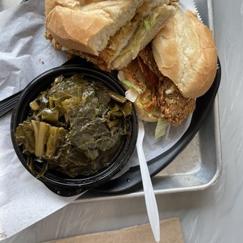 Cornbread Brooklyn - Catfish sandwich with side - Soul Food Near Me - Brooklyn, New York