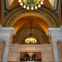 United States Mint - Denver Mint's tiffany-like style, Mitchell Vance Chandeliers