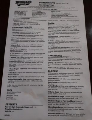 Menu photo 4 Redwood Steakhouse & Brewery Flint, MI