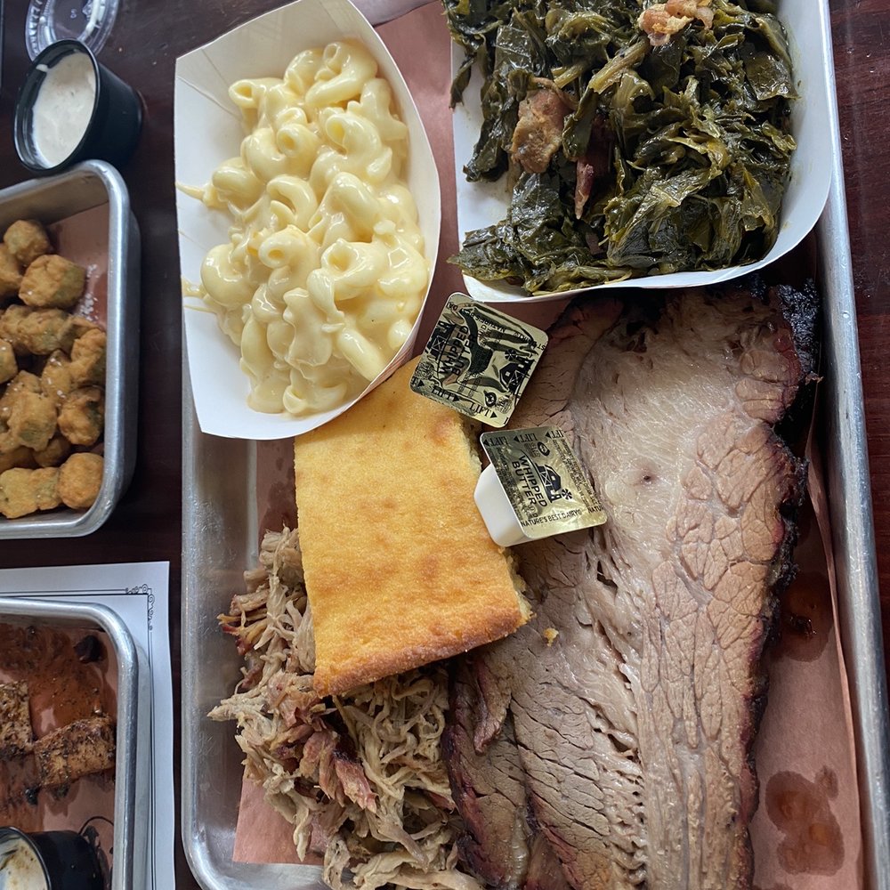 Two Drummers Smokehouse - Brisket, pulled pork, Mac n cheese, and greens of course cornbread - Barbeque Near Me - Toano, Virginia Two Drummers Smokehouse - Brisket, pulled pork, Mac n cheese, and greens of course cornbread - Barbeque Near Me - Toano, Virginia