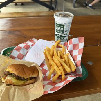Barry's Burgers - Cheeseburger and fries!  Yummy!!! - Burgers Near Me - Laurel, Mississippi