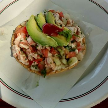 Mahi-Mahi - Shrimp Ceviche Tostada - Mexican Near Me - Ensenada, BCN