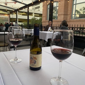 Cafe Santorini - Wine on outdoor patio - Italian Near Me - Pasadena, California Cafe Santorini - Wine on outdoor patio - Italian Near Me - Pasadena, California