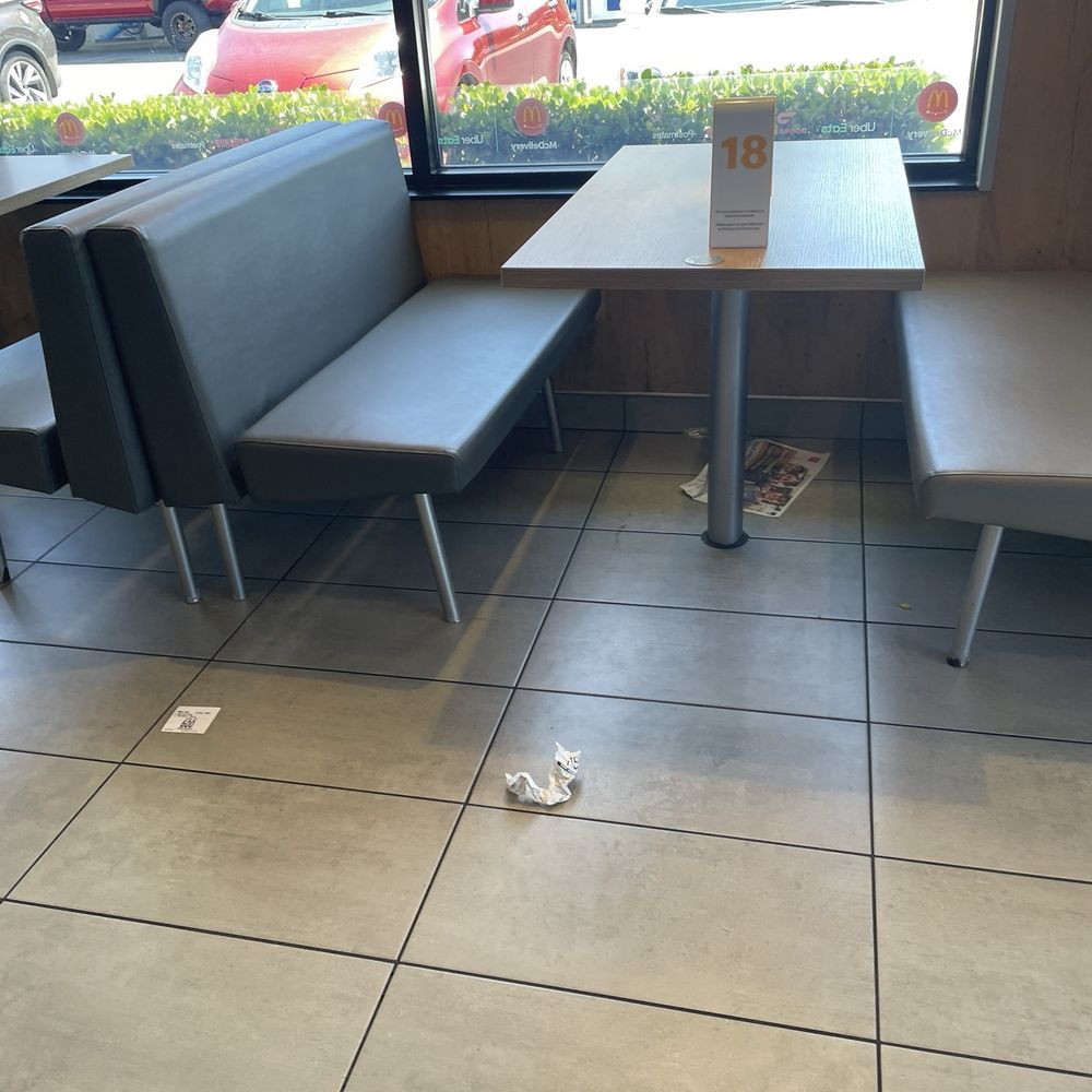 Trash on floor Trash on floor
