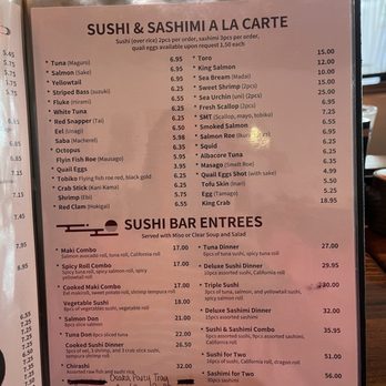 Osaka Sushi - Menu - Sushi Bars Near Me - Lexington, Kentucky Osaka Sushi - Menu - Sushi Bars Near Me - Lexington, Kentucky