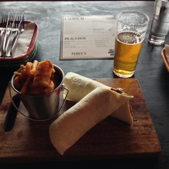Percy's Bar & Kitchen - Lunchtime Lamb & Chorizo Wrap, with 4 Pines Kölsch - Bars Near Me - Orange, NSW