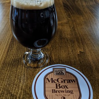 McGraw Box Brewing - a glass of beer on a table - Breweries Near Me - McGraw, New York McGraw Box Brewing - a glass of beer on a table - Breweries Near Me - McGraw, New York