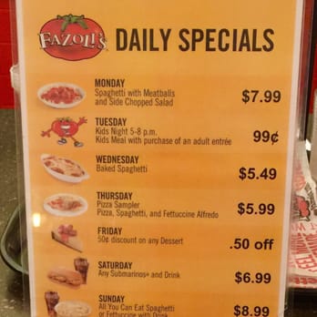 Fazoli's - Daily Specials - Italian Near Me - Westerville, Ohio