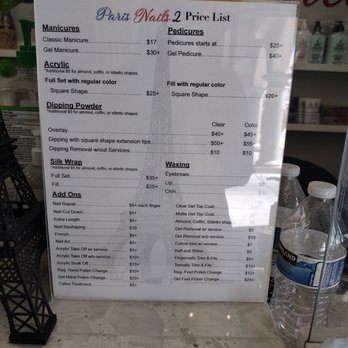 Paris Nails 2 - The most recent price list, which may go up due to inflation. But as you can see, they are very reasonable & don't try to be greedy - Nail Salons Near Me - Las Vegas, Nevada Paris Nails 2 - The most recent price list, which may go up due to inflation. But as you can see, they are very reasonable & don't try to be greedy - Nail Salons Near Me - Las Vegas, Nevada
