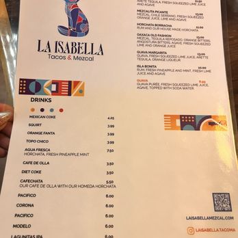 La Isabella - Menu (front) - Mexican Near Me - Tacoma, Washington La Isabella - Menu (front) - Mexican Near Me - Tacoma, Washington