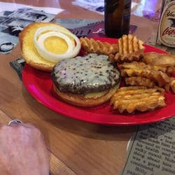 Mail Pouch Saloon - Cheese burger and waffle frys
