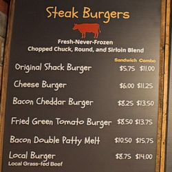 Come Back Shack - Menu