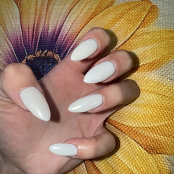 Fancies Nails Spa - White with chrome on top - Nail Salons Near Me - Los Angeles, California Fancies Nails Spa - White with chrome on top - Nail Salons Near Me - Los Angeles, California