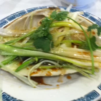 Mayflower Restaurant - abalone shell filled with sliced abalone and scallops, sauce and shredded green onions...OMG, droolingly delish! - Chinese Near Me - Milpitas, California Mayflower Restaurant - abalone shell filled with sliced abalone and scallops, sauce and shredded green onions...OMG, droolingly delish! - Chinese Near Me - Milpitas, California
