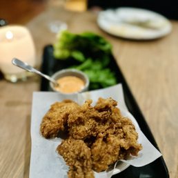 Fried Oyster Lettuce Cups