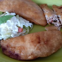 La Familia Mexican Restaurant - Chicken and cheese empanadas.