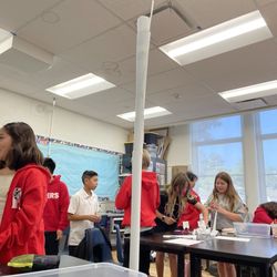 Rogers Will Middle School - Students building a cool science project at Roger's