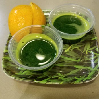 Jamba - Wheatgrass Shots with orange slices - Juice Bars & Smoothies Near Me - Northridge, California Jamba - Wheatgrass Shots with orange slices - Juice Bars & Smoothies Near Me - Northridge, California