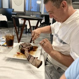 The off-menu steak special - the Tomahawk! Chef Burke tells us there are usually a few on hand - request it!