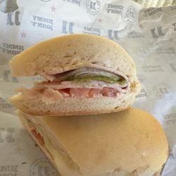 Jimmy John's - #12 Beach Club - barely anything on the sandwich. Two thin pieces of turkey. The bread is the thickest part of the sandwich. Disappointing.