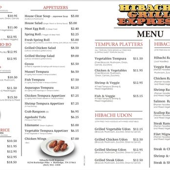 Hibachi Grill Express - menu page 1 - Chinese Near Me - Rutledge, Tennessee Hibachi Grill Express - menu page 1 - Chinese Near Me - Rutledge, Tennessee