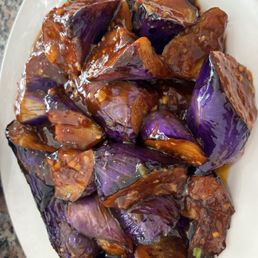 Eggplant in garlic sauce Eggplant in garlic sauce