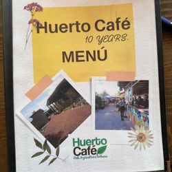Huerto Cafe - Menu