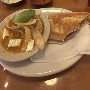 EL Ranchito Mexican Restaurant  - Lunch special half Cuban sandwich and chicken tortilla soup - Cuban Near Me - Leesburg, Florida