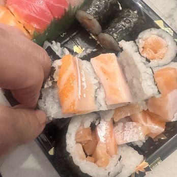 O2 Sushi - Fat and skin filled salmon roll - Conveyor Belt Sushi Near Me - Phoenix, Arizona