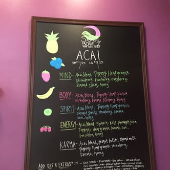 Soul Bowlz - The menu - smoothie menu not shown - Juice Bars & Smoothies Near Me - Fairhope, Alabama Soul Bowlz - The menu - smoothie menu not shown - Juice Bars & Smoothies Near Me - Fairhope, Alabama