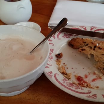 Rose's Cafe - The hard, flavorless scone with lukewarm chocolate. - Italian Near Me - San Francisco, California