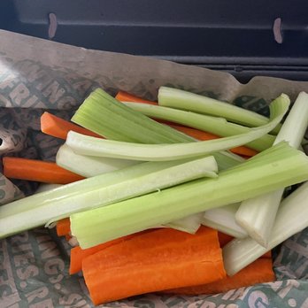 Wingstop - Side of carrots and celery. Would have like carrots to be sliced a little smaller, but a nice change from fries. - Chicken Wings Near Me - Porterville, California Wingstop - Side of carrots and celery. Would have like carrots to be sliced a little smaller, but a nice change from fries. - Chicken Wings Near Me - Porterville, California